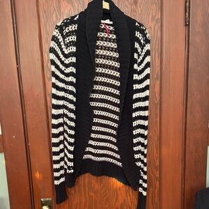 Element Black and White Striped Cardigan